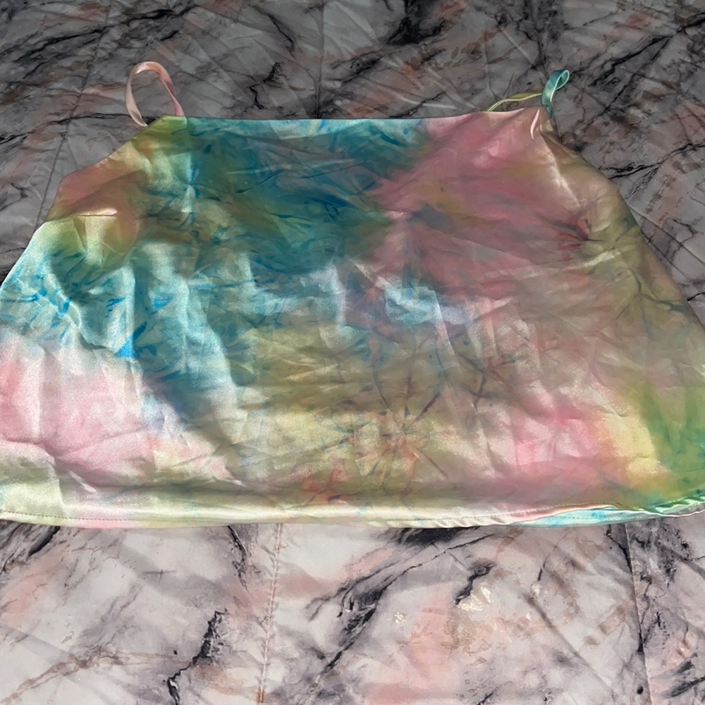 Satin tie dye cami top